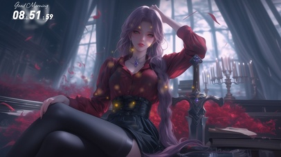 微风拂过，她的发梢轻轻摇曳