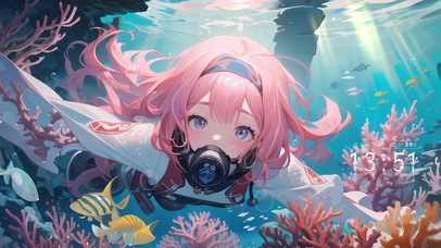 粉发海底治愈少女