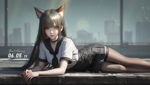 4K狐耳制服少女