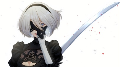 可爱白发2B少女