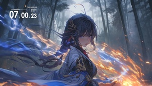 森林动漫少女