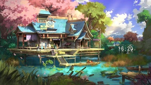 4K 樱花小岛