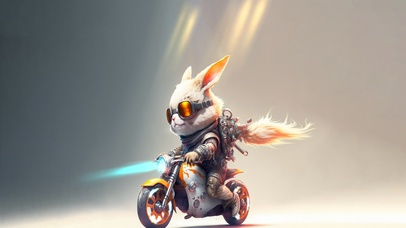 炫酷潮流机车兔 4K