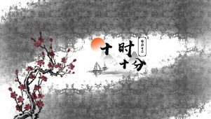 梅花水墨画-中国风