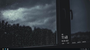 4K窗户外的阴雨天 - 主题