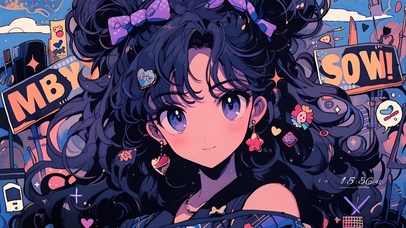 紫色多巴胺少女水冰月