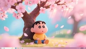 樱花树下呆萌小新