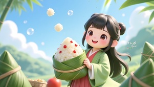 端午节包粽子