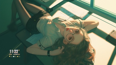 她的脸庞宛如桃花绽放