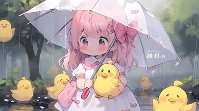 小女孩与小黄鸡