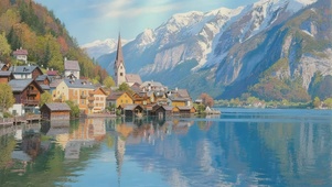 治愈风景~山湖小镇