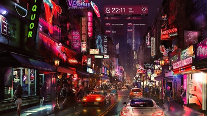 赛博朋克城市街景