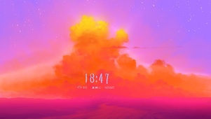 落日晚霞的天空风景