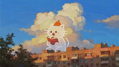 云朵里的猫咪