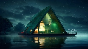 流星湖中小屋
