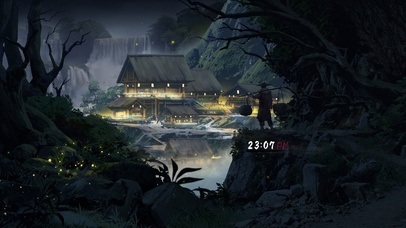 唯美古风村庄夜晚