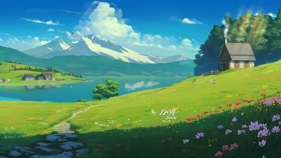 治愈 湖边温馨小屋