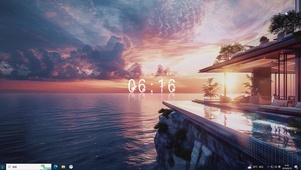 唯美海景AI插画-桌面主题