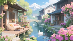 雪山下的古镇