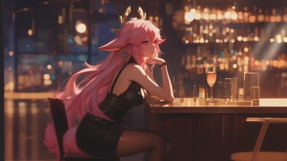 酒吧可爱女孩