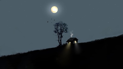 治愈古风月色茅屋