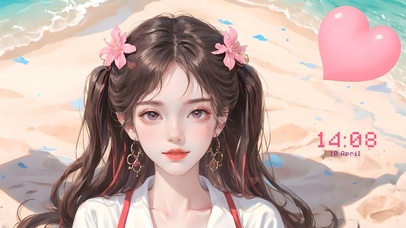 4K治愈爱心少女