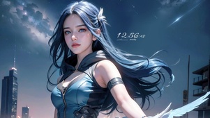 4K星空下的美少女