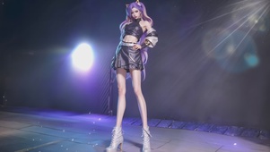 紫色长发美女