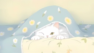 被窝里的猫咪