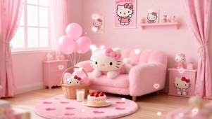 粉色房间的HelloKitty