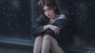 4K唯美雪天浪漫美女