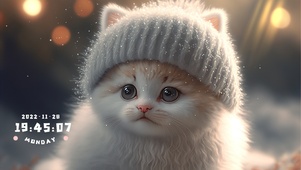 可爱冬季帽子猫咪