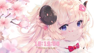 可爱羊角少女
