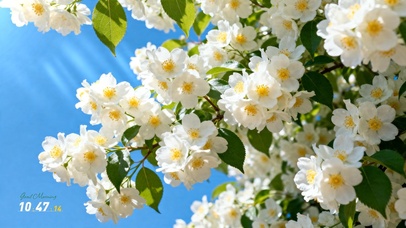 4K 蓝天下 清透白色蔷薇