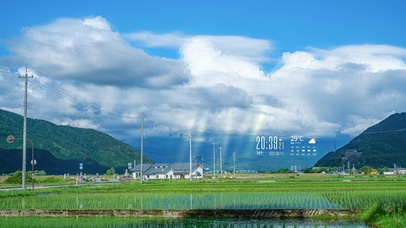 4K唯美治愈日系村庄田野