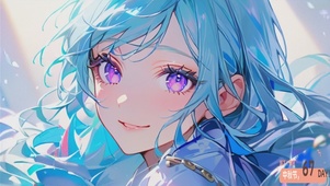 蓝色动漫少女