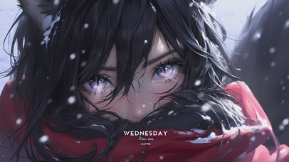 【4K唯美】雪中の狐狸少女