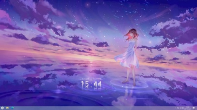 唯美海边少女星空主题