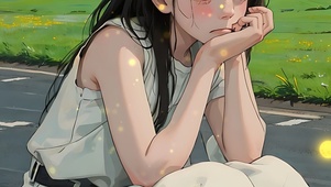 下雨天发呆的你