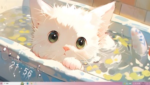 浴池可爱猫咪