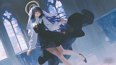 古关忧-教堂修女制服美女