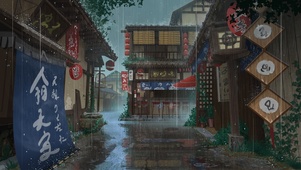 东京雨天街道