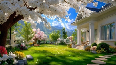 唯美护眼庄园繁花