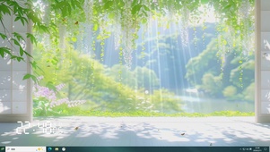 护眼绿景树木桌面主题