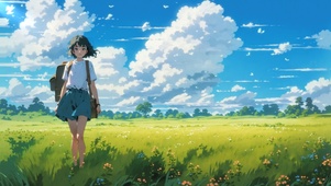 背包旅行的少女