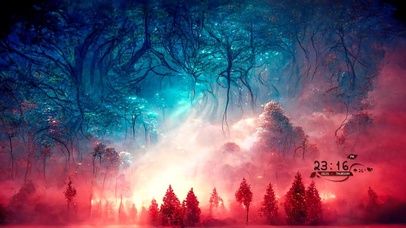 4k 唯美梦幻火光林