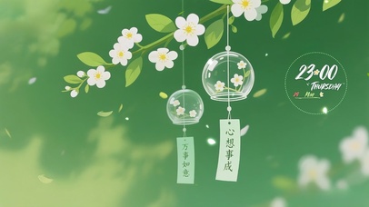 风铃被风吹着轻轻摆动