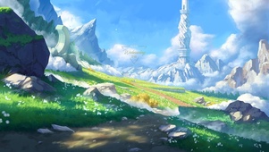 唯美动漫草原风景