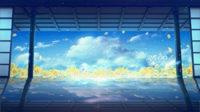 4k 治愈唯美门前向日葵