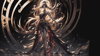 4K,3D，古风美女镜缘